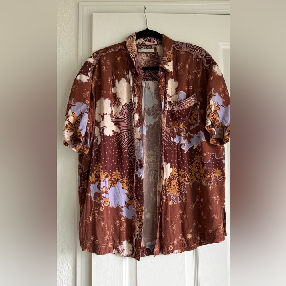 Free People Good Vibes Button Down